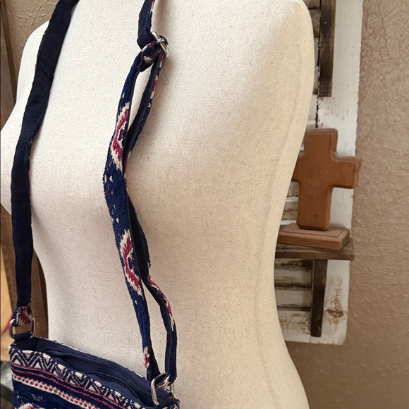 Raj L.A. Navy and Red Fringe Crossbody Bag - Picture 4 of 5